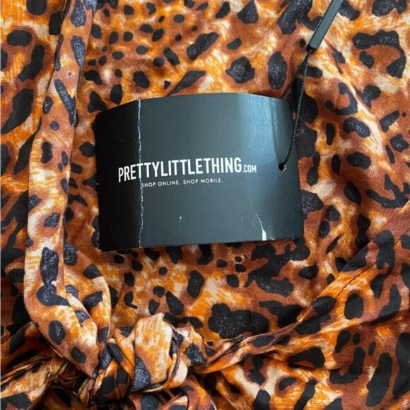 Pretty Little Thing Leopard Print Front Tie Dress Size 6 - Picture 4 of 5